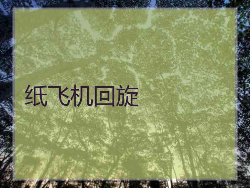 纸飞机回旋