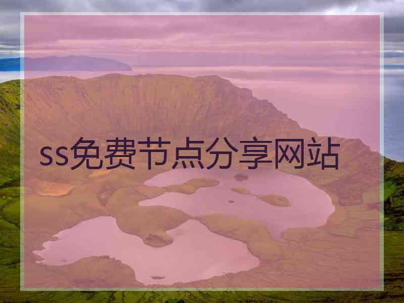 ss免费节点分享网站