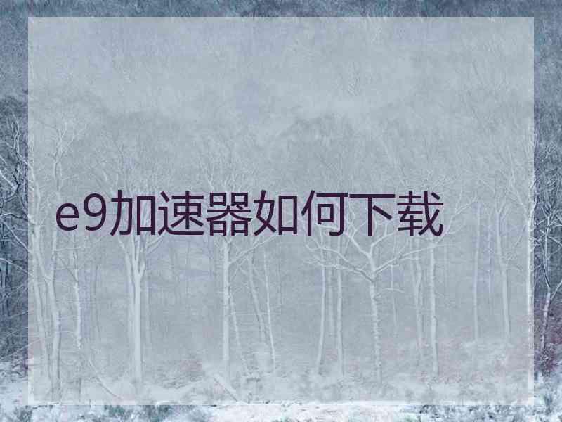 e9加速器如何下载
