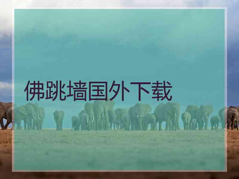 佛跳墙国外下载